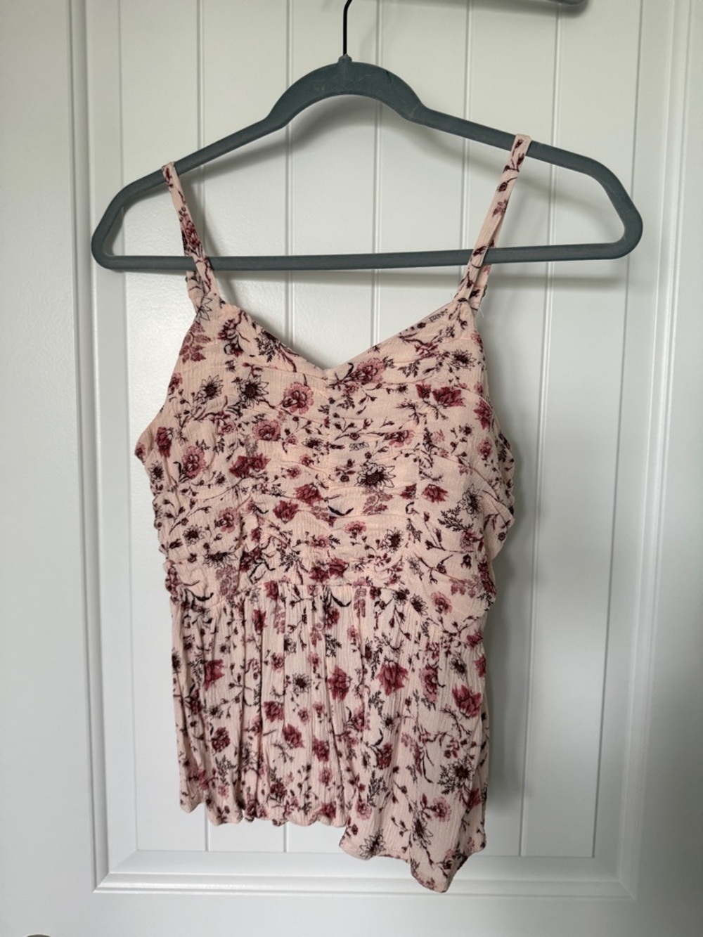 MAURICES Women's Pink Floral Spaghetti Strap Top